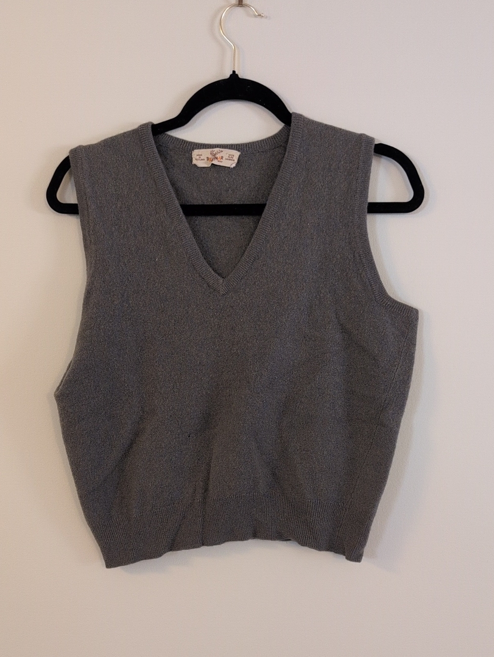 Gray V-Neck Knit Tank Vest - Women Tops